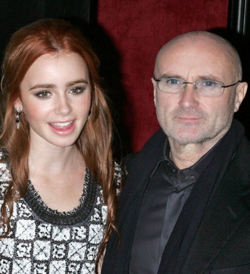 La prueba de que Lily Collins es igualita a su padre, Phil Collins